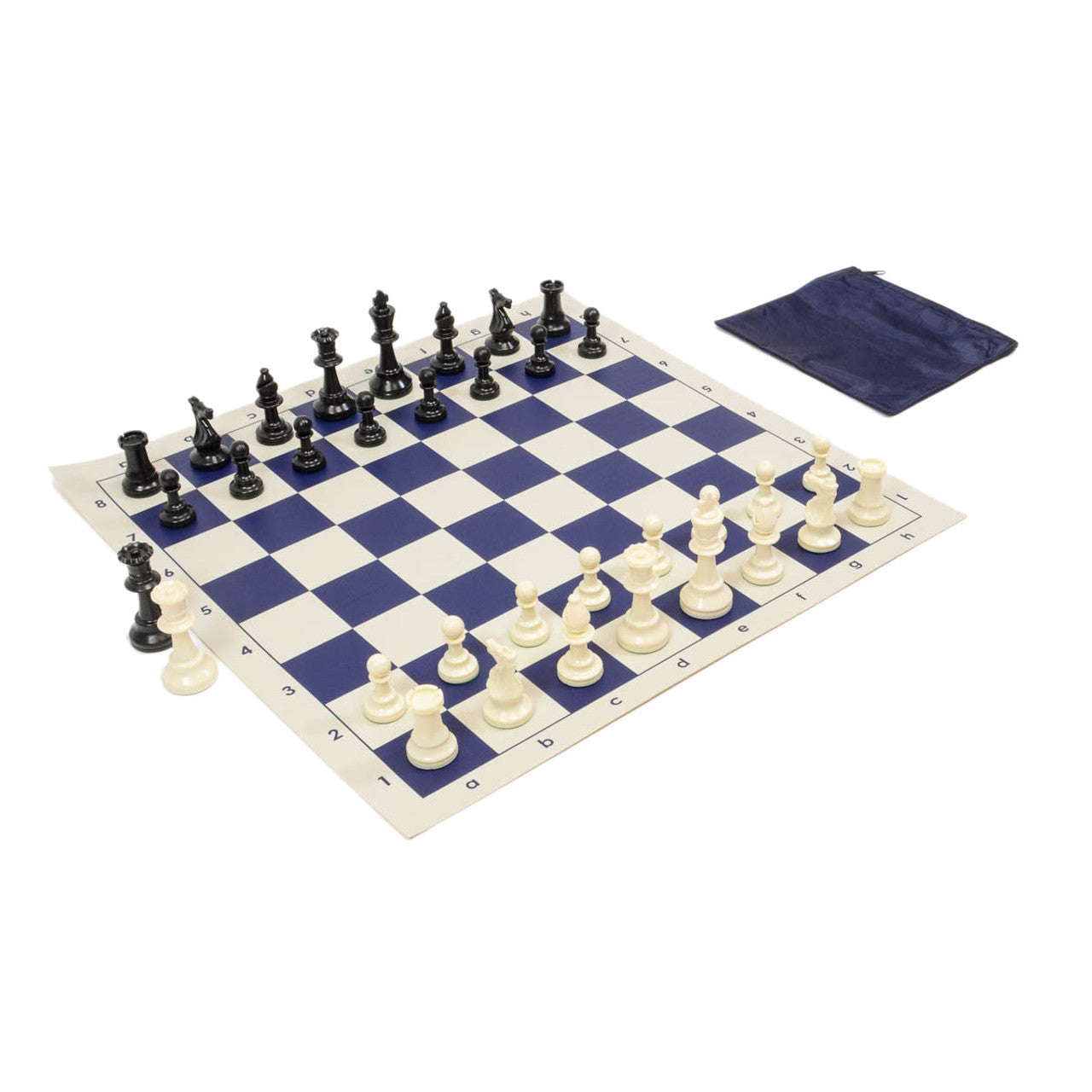 Basic Club Chess Set Combo – Perfect Fit Bag with Vinyl Board & Basic Club Pieces (Choose Your Color)