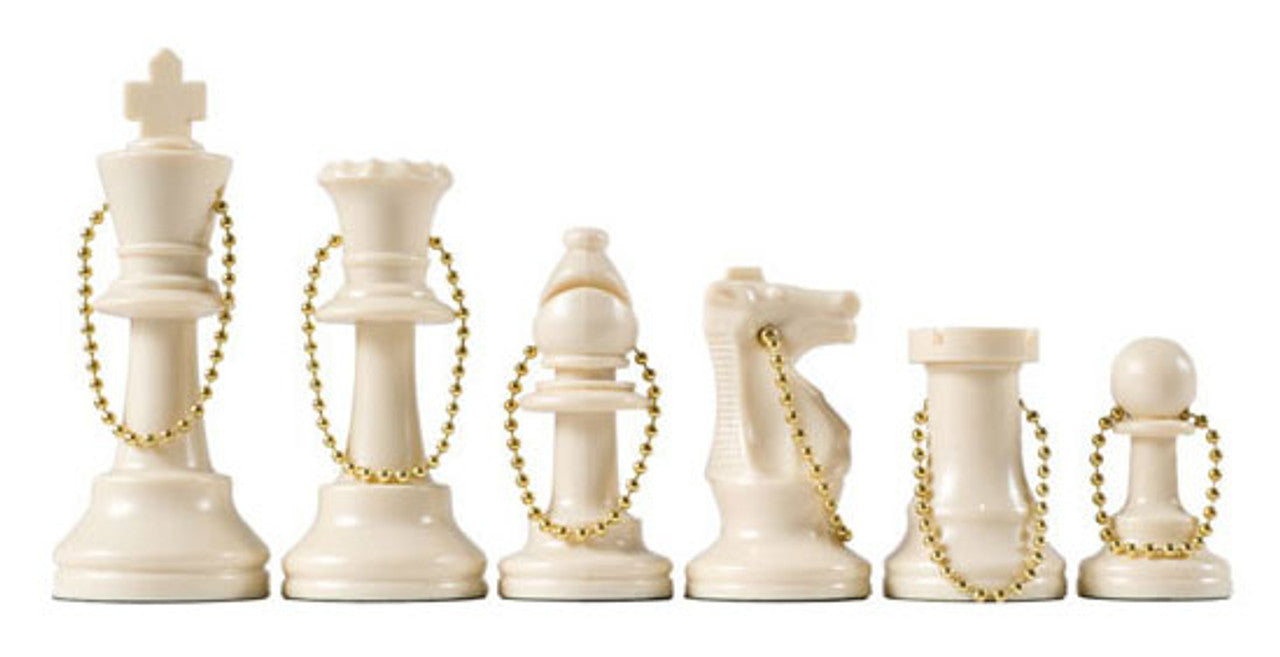 Chess Piece Keychain Set – 17 Pieces with Extra Queen and 4" Chain