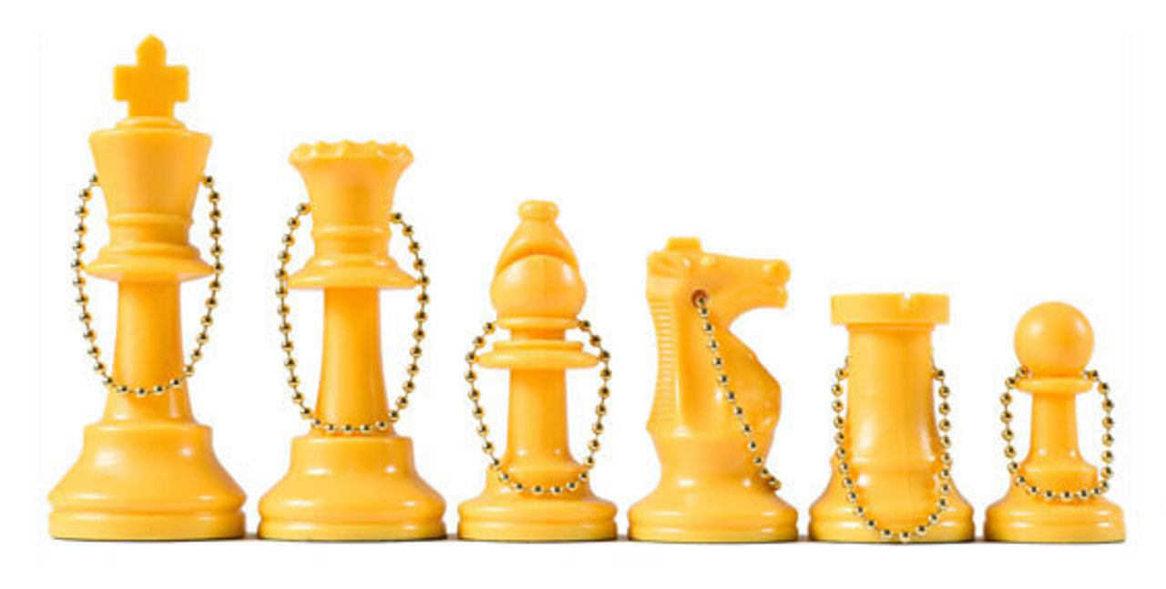 Chess Piece Keychain Set – 17 Pieces with Extra Queen and 4" Chain