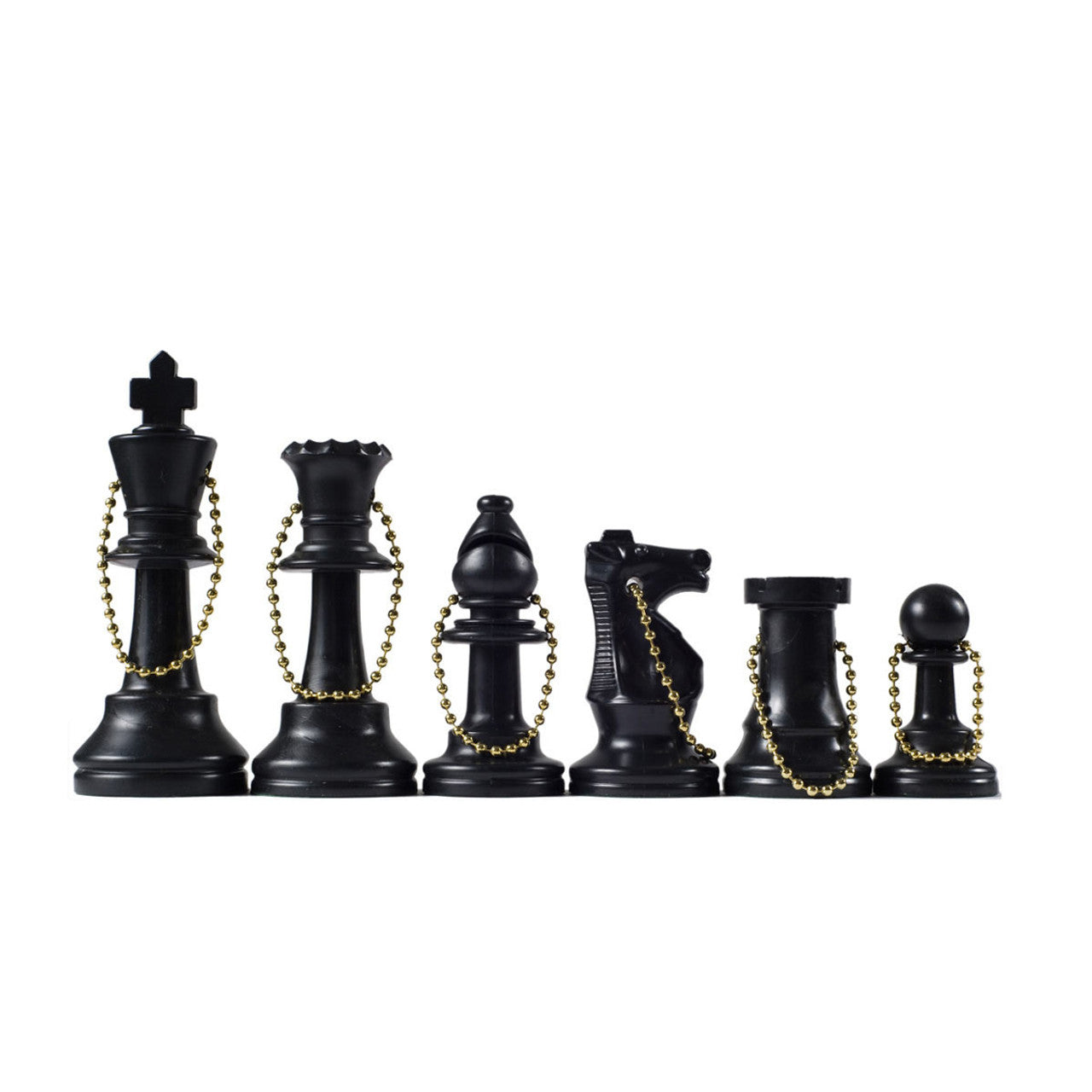 Chess Piece Keychain Set – 17 Pieces with Extra Queen and 4" Chain