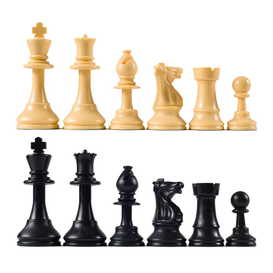 Quality Club Chess Pieces – Solid Plastic, Paper Felt Base