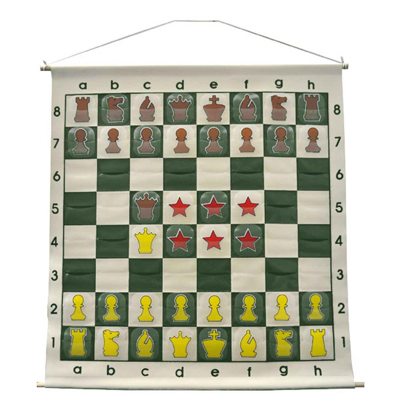 36" Quality Chess Demonstration Board – Clear Pieces with Carry Bag