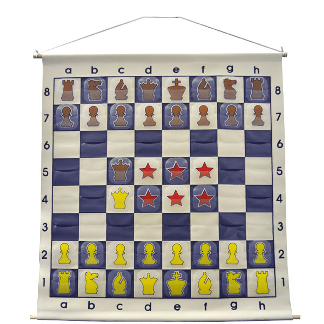 36" Quality Chess Demonstration Board – Clear Pieces with Carry Bag