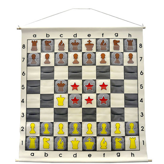 36" Quality Chess Demonstration Board – Clear Pieces with Carry Bag