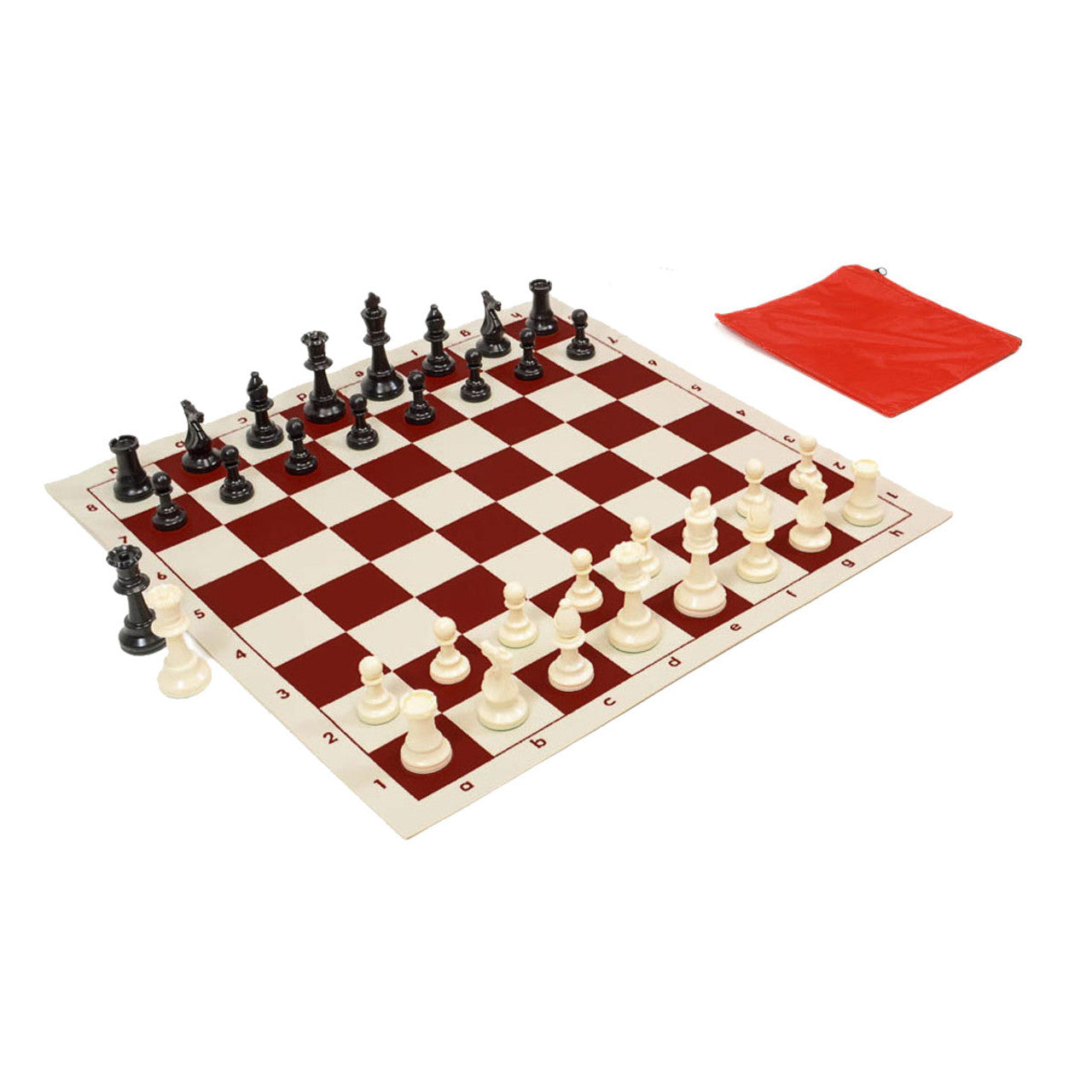 Basic Club Chess Set Combo – Perfect Fit Bag with Vinyl Board & Basic Club Pieces (Choose Your Color)