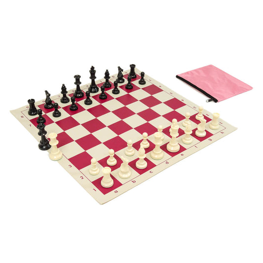 Basic Club Chess Set Combo – Perfect Fit Bag with Vinyl Board & Basic Club Pieces (Choose Your Color)