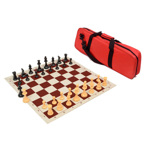 Quality Tournament Chess Set Combo – Carry-All with Vinyl Board (Choose Your Color)
