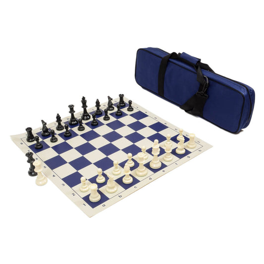 Heavy Tournament Chess Set Combo – Heavy Pieces, Tournament Bag, and Vinyl Board (Choose Your Color)