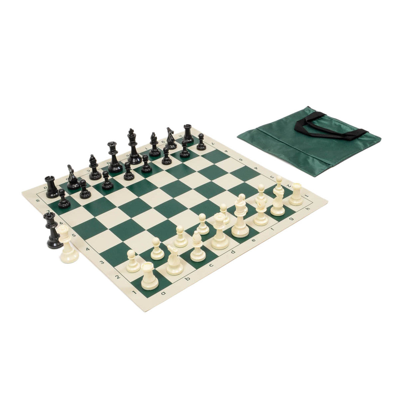 Basic Starter Chess Set Combo – Starter Bag with Vinyl Board & Basic Club Pieces (Choose Your Color)