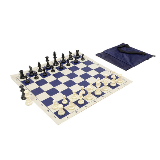 Basic Starter Chess Set Combo – Starter Bag with Vinyl Board & Basic Club Pieces (Choose Your Color)