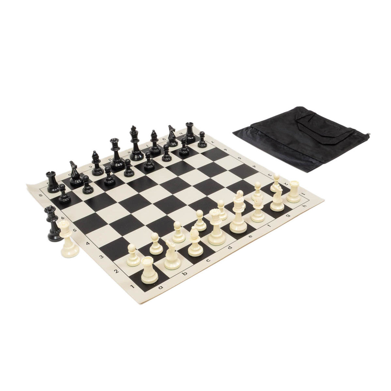 Basic Starter Chess Set Combo – Starter Bag with Vinyl Board & Basic Club Pieces (Choose Your Color)