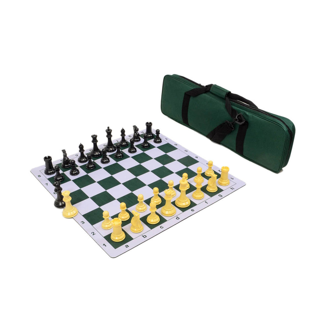 Traditional Staunton Combo Set – Tournament Bag, Chess Pieces, and Board (Choose Your Color)