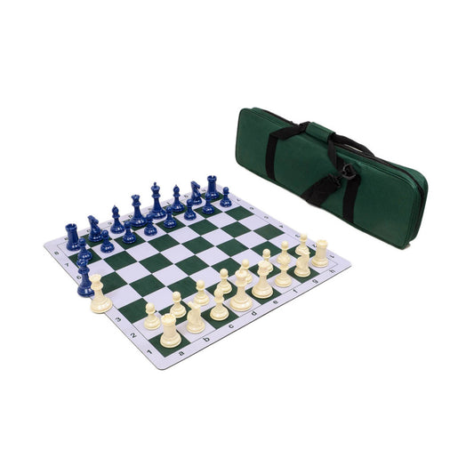 Traditional Staunton Combo Set – Tournament Bag, Chess Pieces, and Board (Choose Your Color)