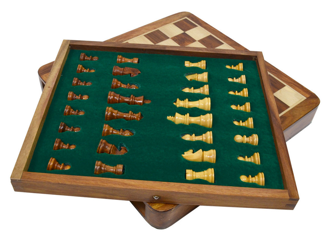 10" Magnetic Drawer Chess Set with Storage Slots
