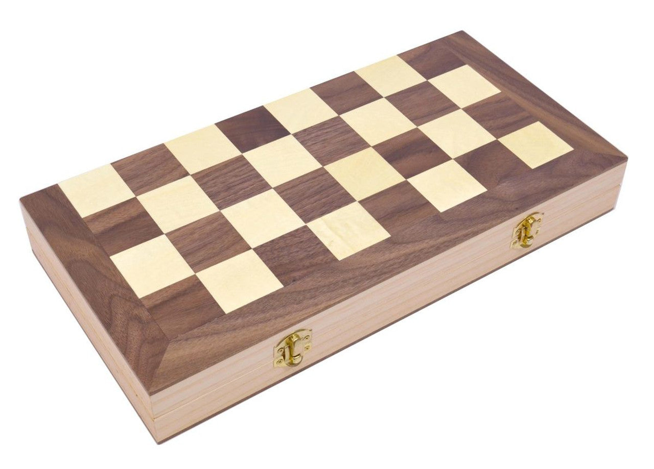Heritage 15" Wooden Folding Chess Set – Built-In Storage