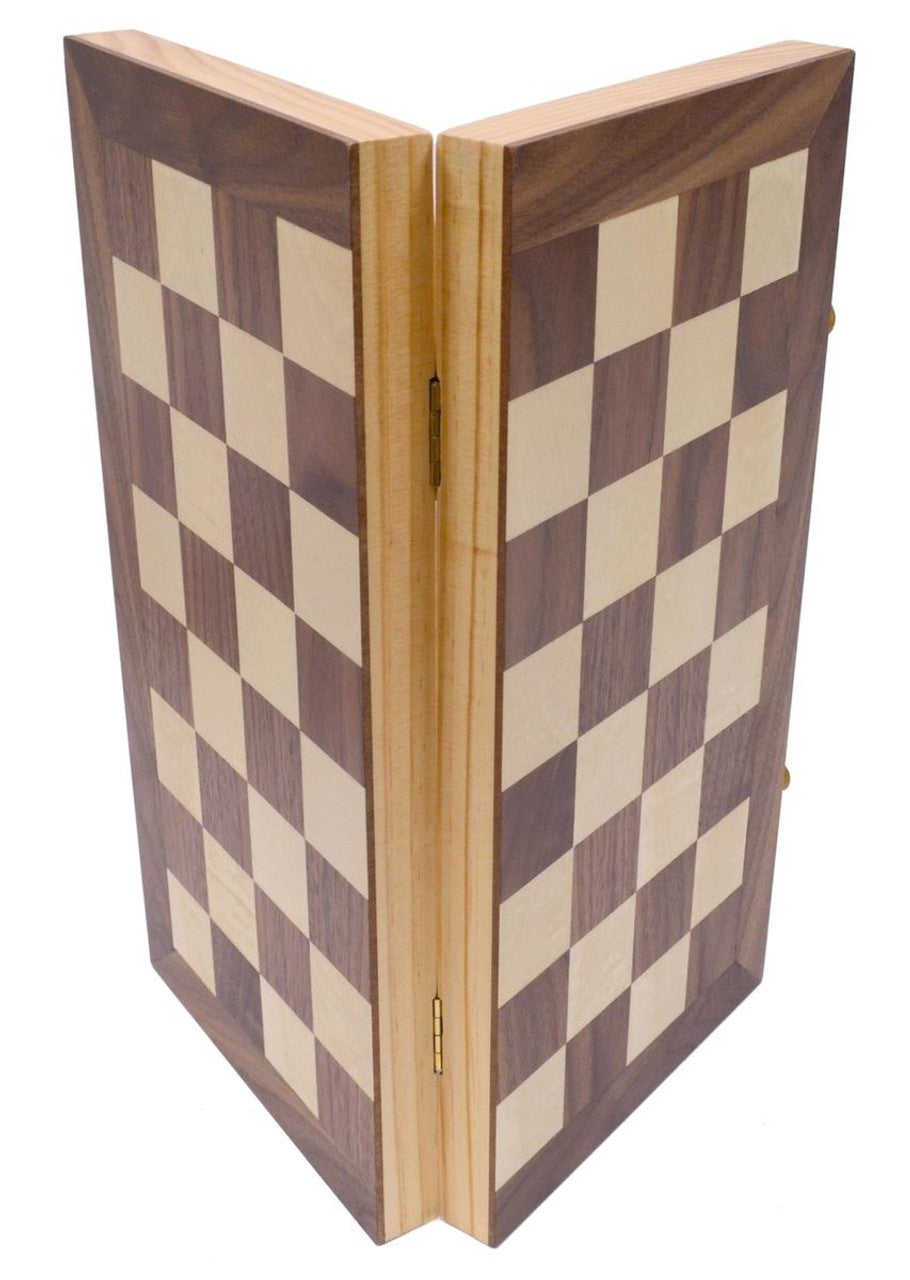 Heritage 15" Wooden Folding Chess Set – Built-In Storage
