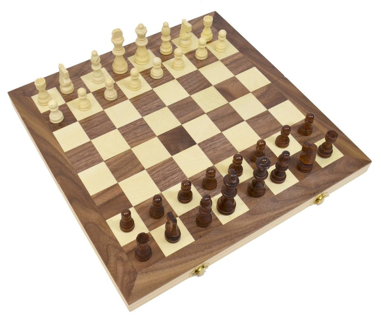 Heritage 15" Wooden Folding Chess Set – Built-In Storage