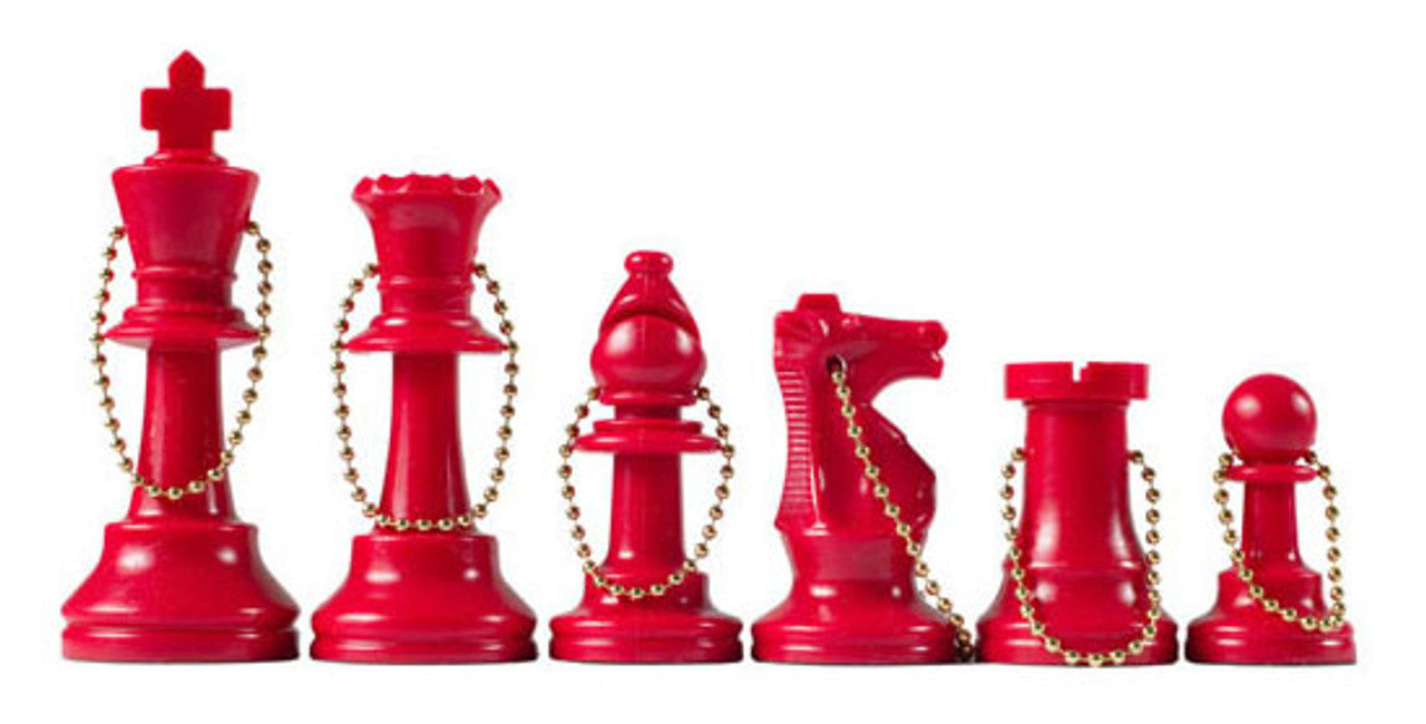 Chess Piece Keychain Set – 17 Pieces with Extra Queen and 4" Chain