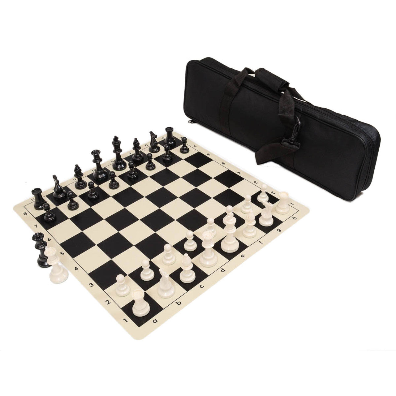 Silicone Tournament Chess Combo – Heavy Pieces, Silicone Board, and Tournament Bag (Choose Your Color)